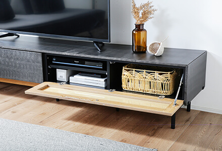 開梱設置無料]【大川家具】テレビボード 240cm幅 アーベイン オーク