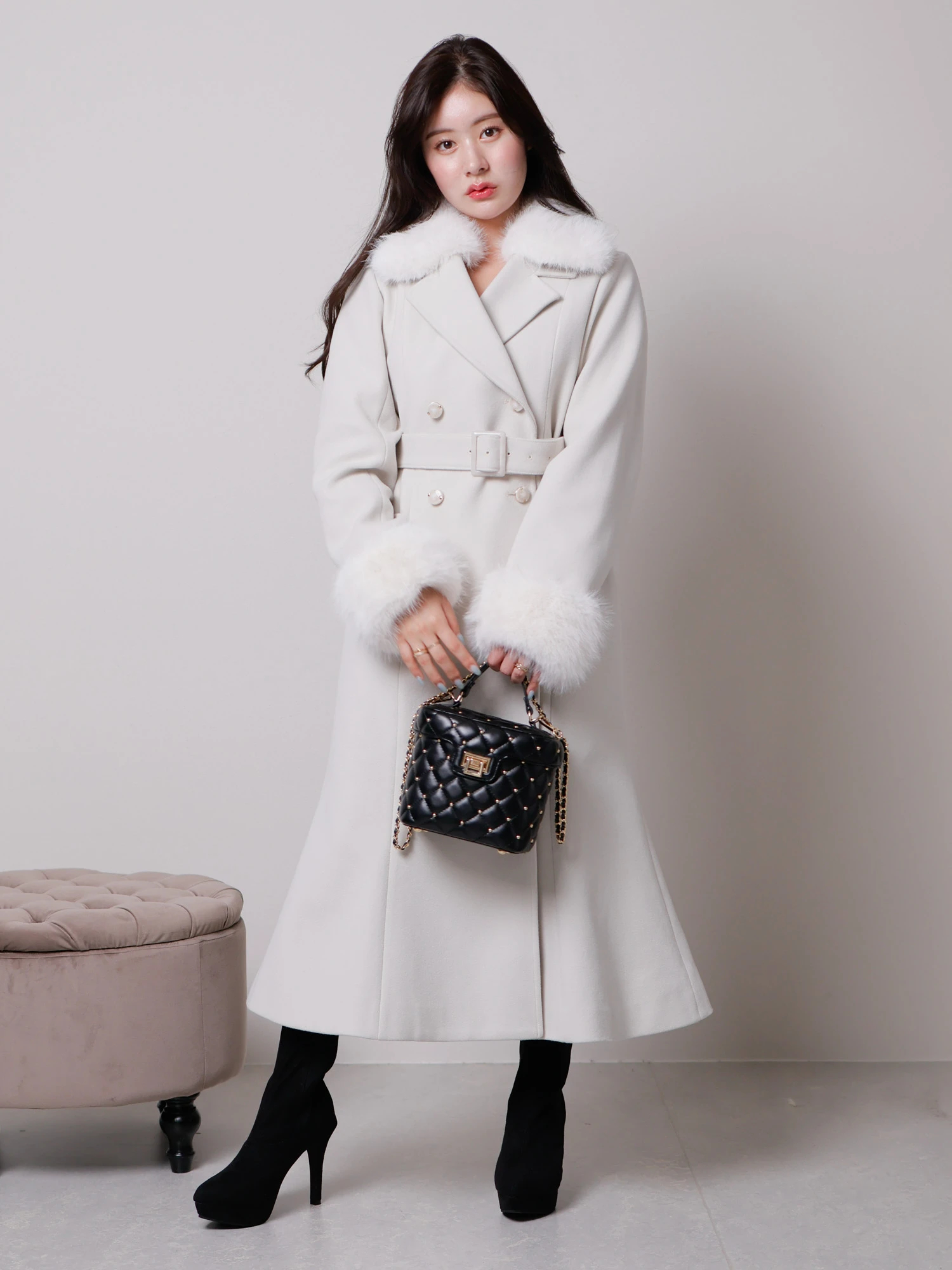 LIP SERVICE（リップサービス）｜ ファーカラーマーメイドトレンチ