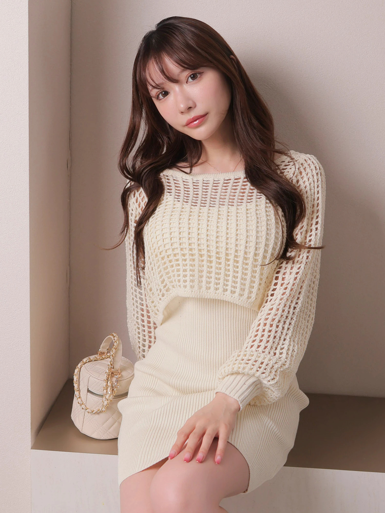 LIP SERVICE（リップサービス）｜ シアーニットレイヤードワンピース