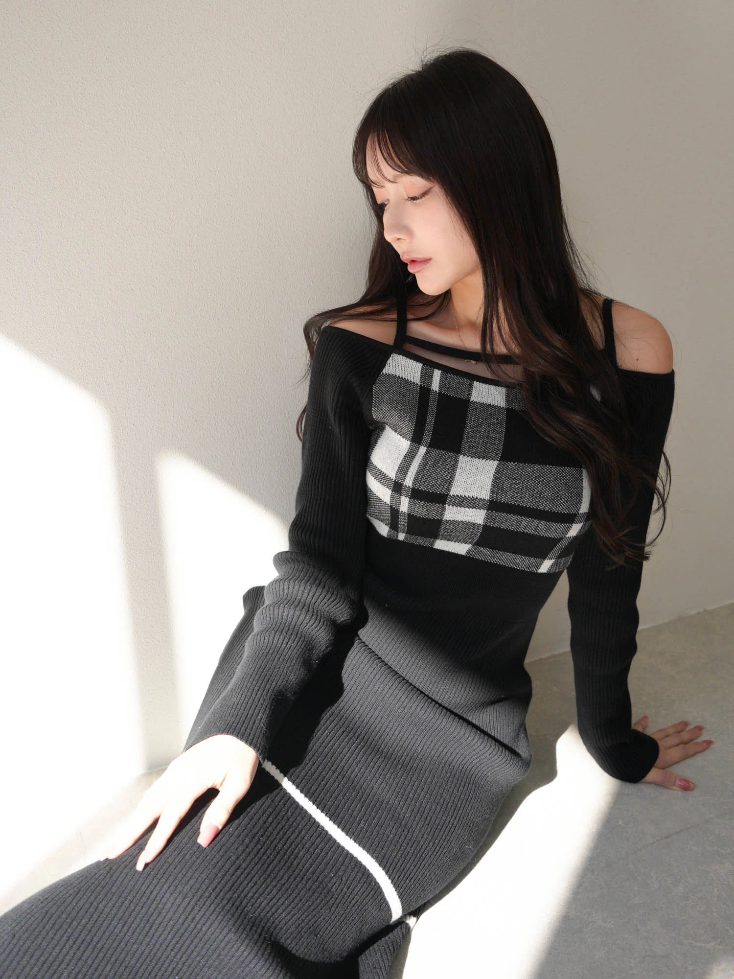 LIP SERVICE（リップサービス）｜ チェックジャガードオフショル