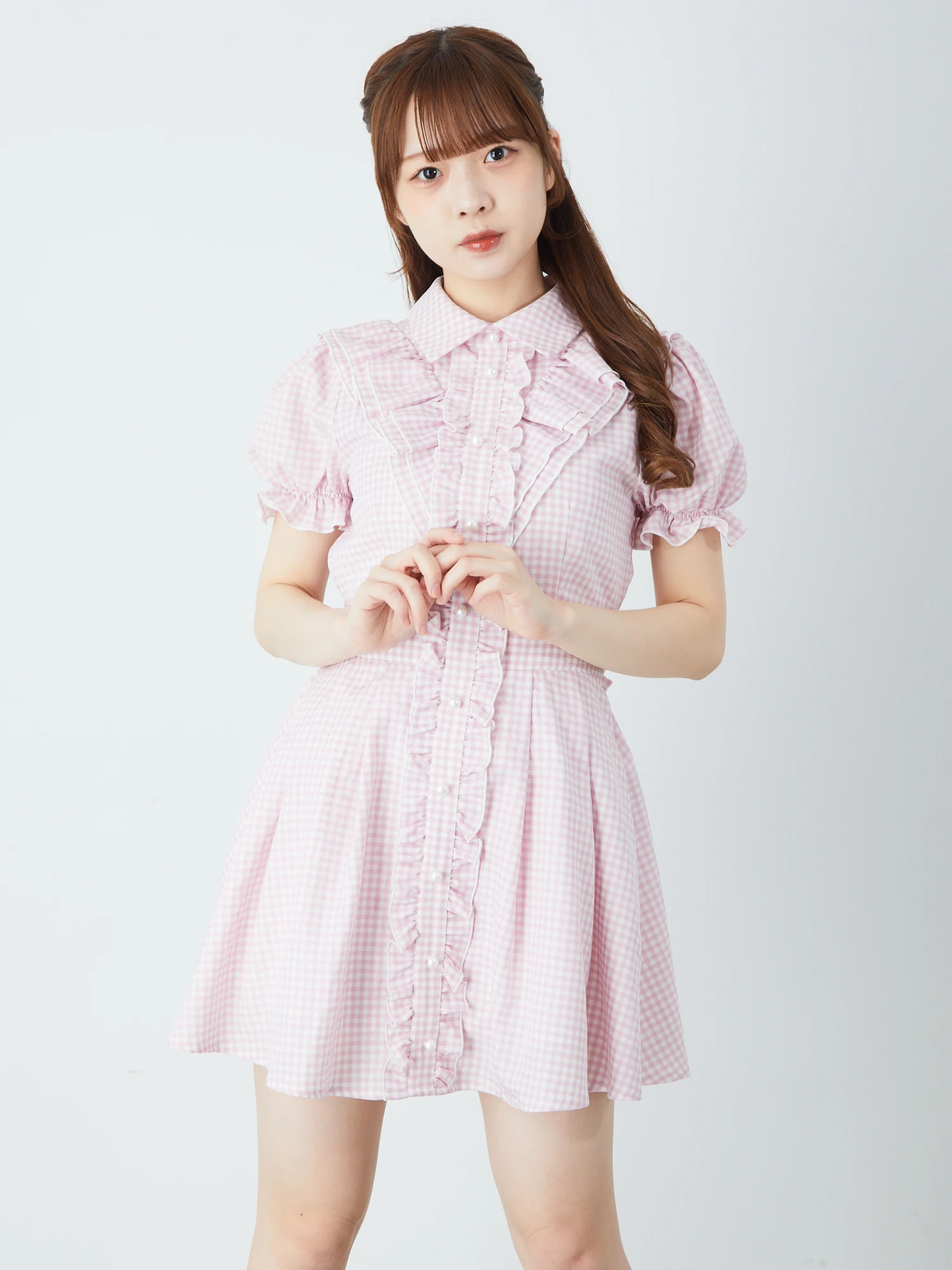 ギンガムチェックフリルOP - Ank Rouge(アンクルージュ)のワンピース