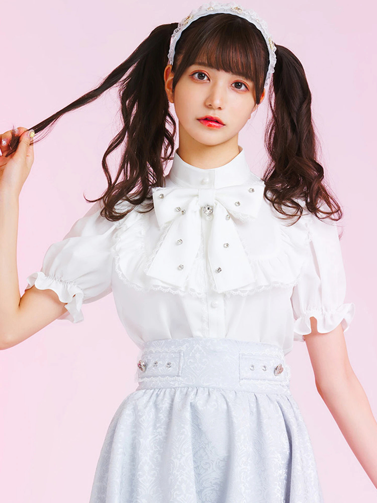 スクエアヨークリボンブラウス - Ank Rouge(アンクルージュ)のシャツ