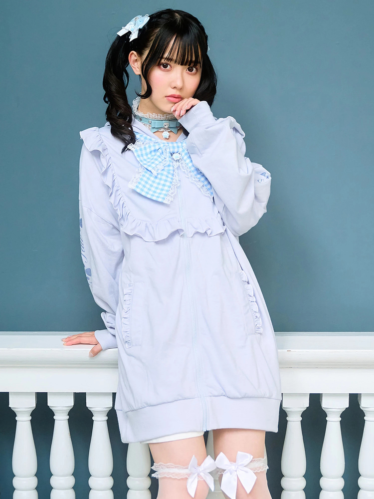 ねこちゃんフリルパーカー - Ank Rouge(アンクルージュ)のパーカ