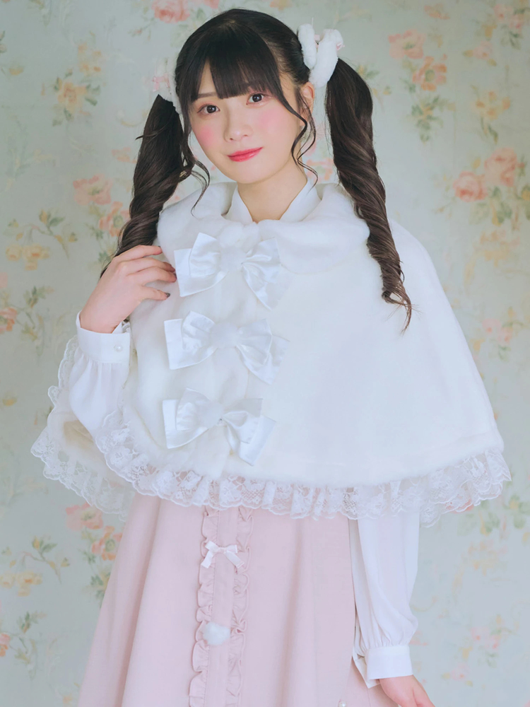 エコファーリボンケープ - Ank Rouge(アンクルージュ)のポンチョ