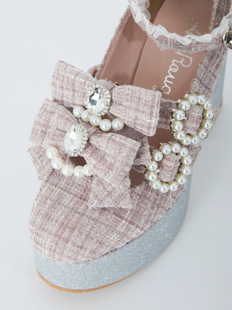 ツイードリボンシューズ - Ank Rouge(アンクルージュ)のパンプス