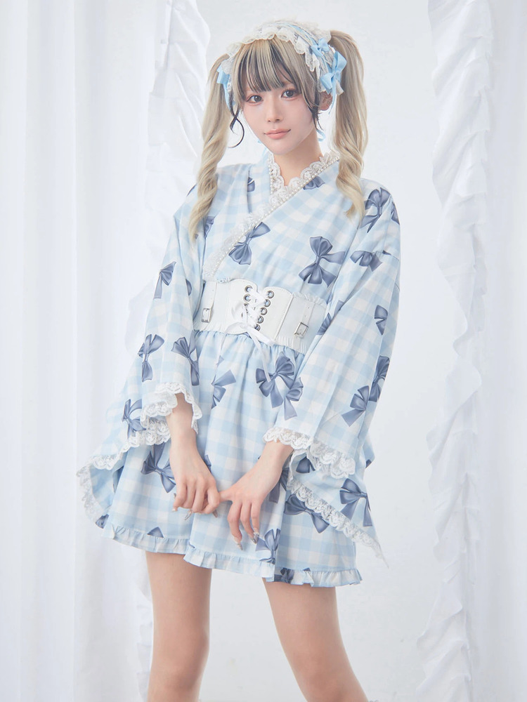 Bemqinギンガムリボン浴衣ワンピース - Ank Rouge(アンクルージュ)の