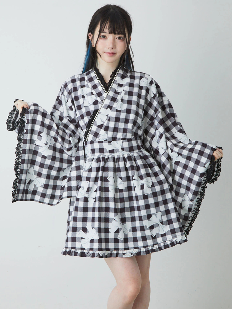 Bemqinギンガムリボン浴衣ワンピース - Ank Rouge(アンクルージュ)の