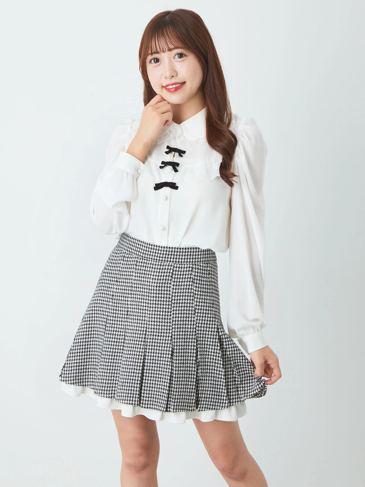 配色フリルプリーツSK - Ank Rouge(アンクルージュ)のスカート