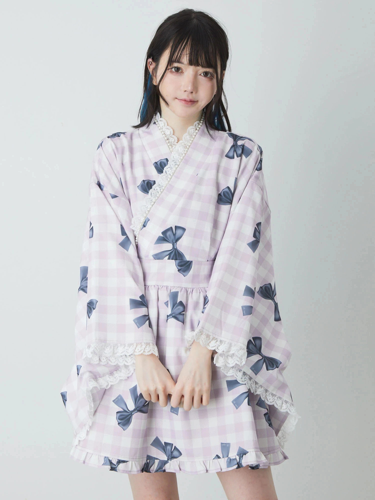 Bemqinギンガムリボン浴衣ワンピース - Ank Rouge(アンクルージュ)の