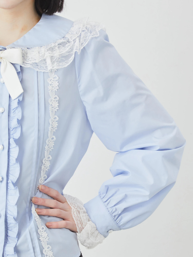 フリル丸襟ブラウス - Ank Rouge(アンクルージュ)のシャツ・ブラウス