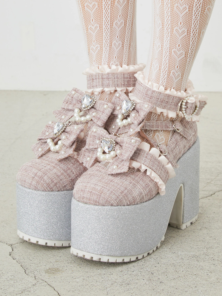 ツイード厚底シューズ - Ank Rouge(アンクルージュ)のパンプス