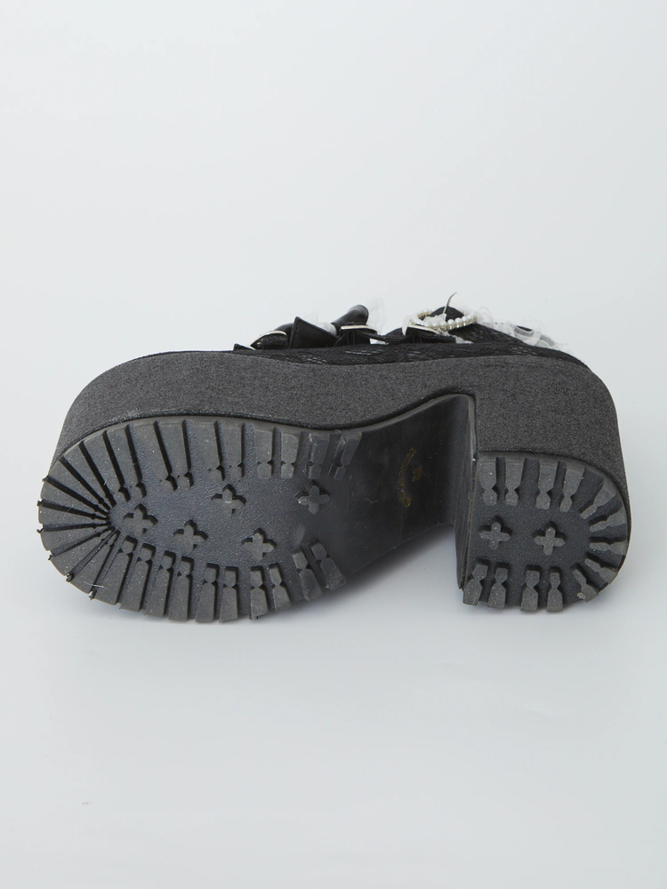 レース×合皮厚底シューズ - Ank Rouge(アンクルージュ)のパンプス