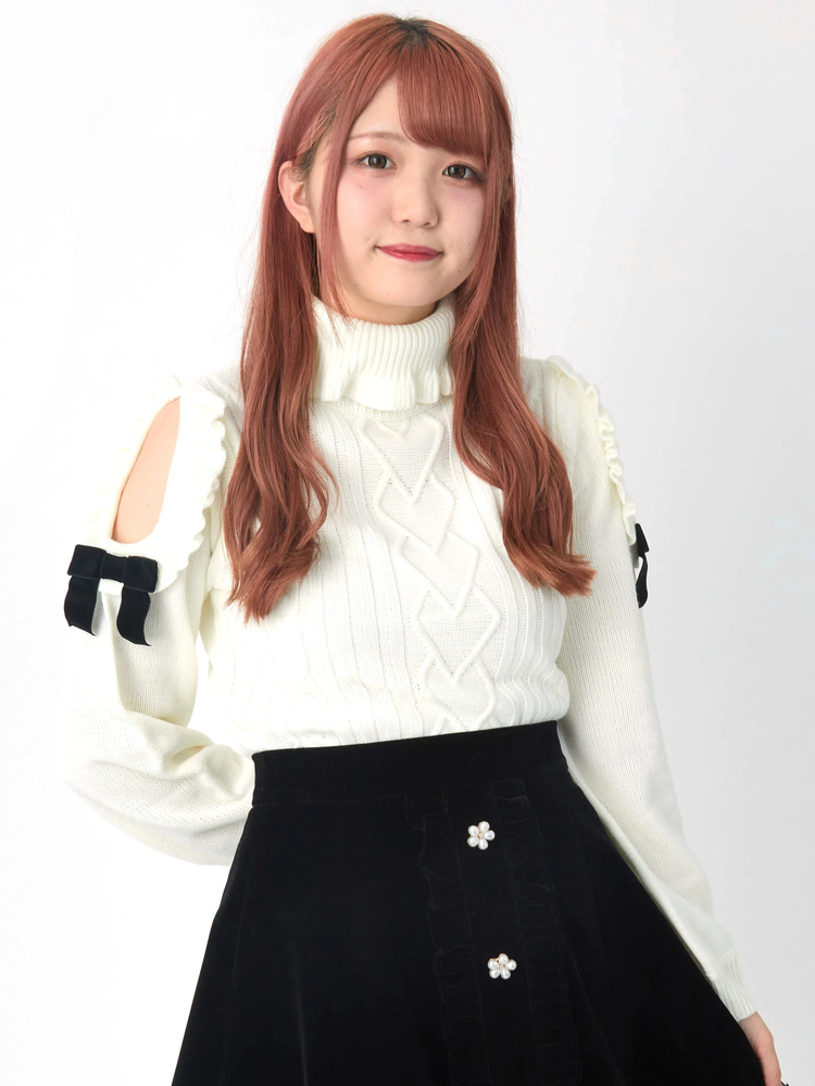 ハートケーブル肩あきニット - Ank Rouge(アンクルージュ)のニット