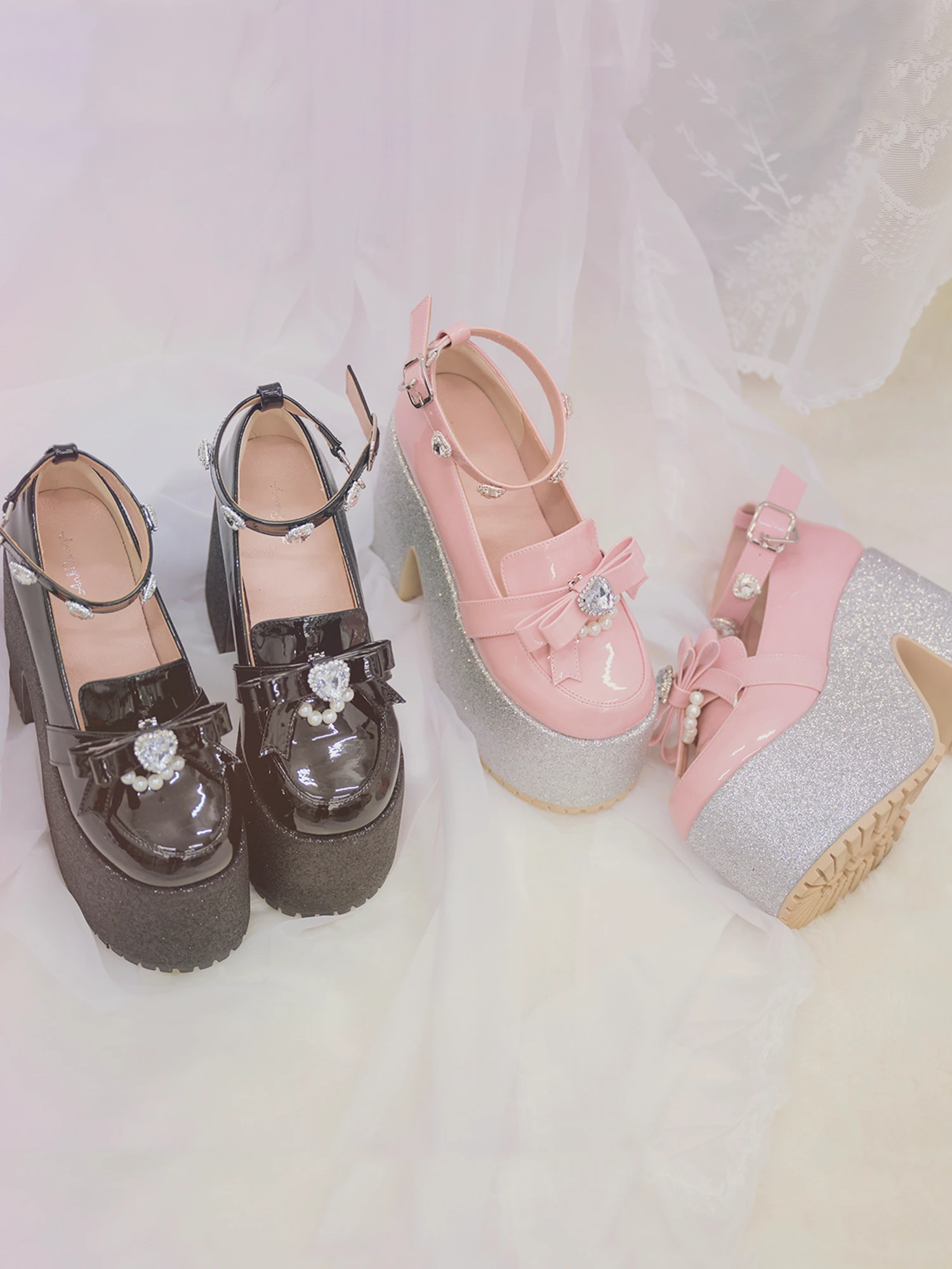 エナメルリボン厚底ローファー - Ank Rouge(アンクルージュ)の