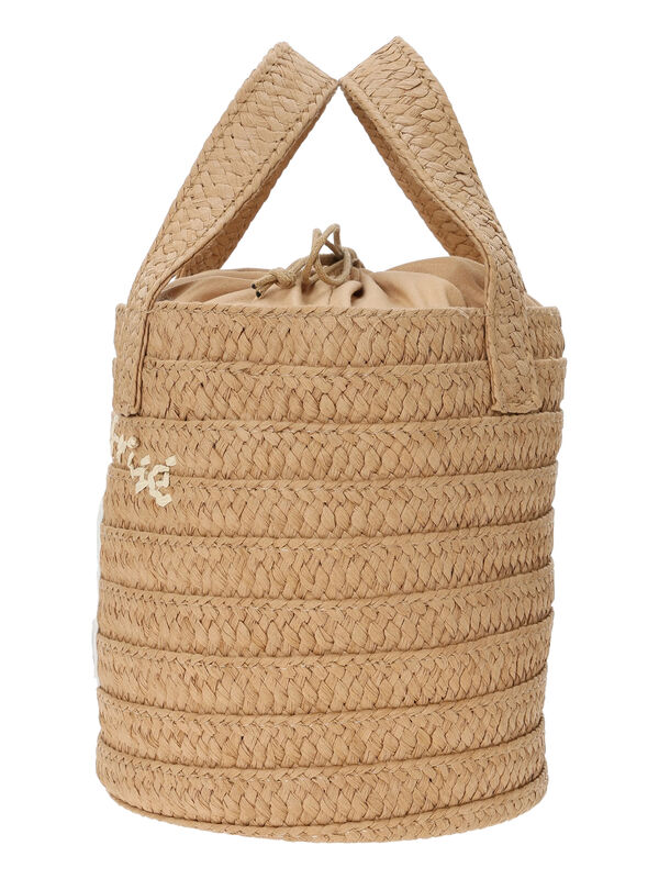 セール】 ドッグ刺繍カゴバッグ（オフホワイト/ブラウン/バッグ/バッグ