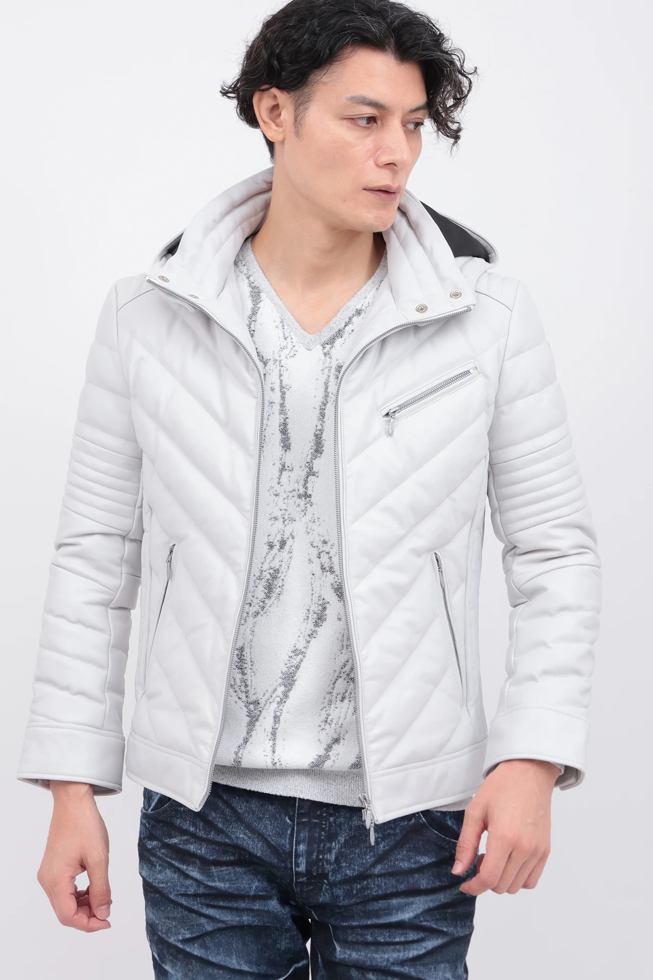 TORNADO MART∴シープレザーライダースフーディダウン