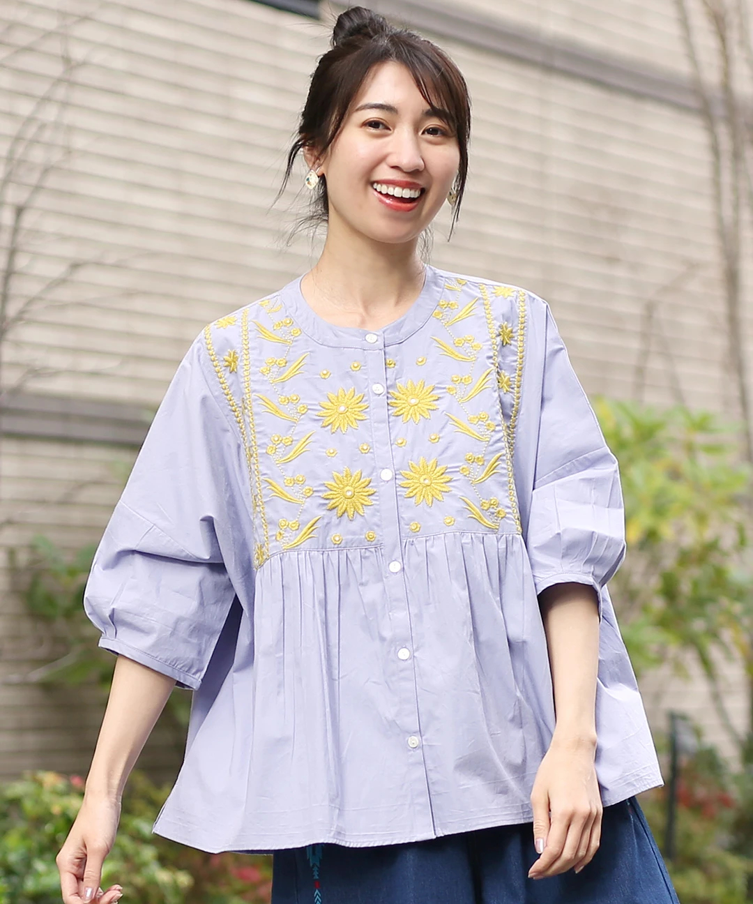 Shanti Shanti ミラーワーク風刺繍ブラウス【WEB限定】 / シャツ