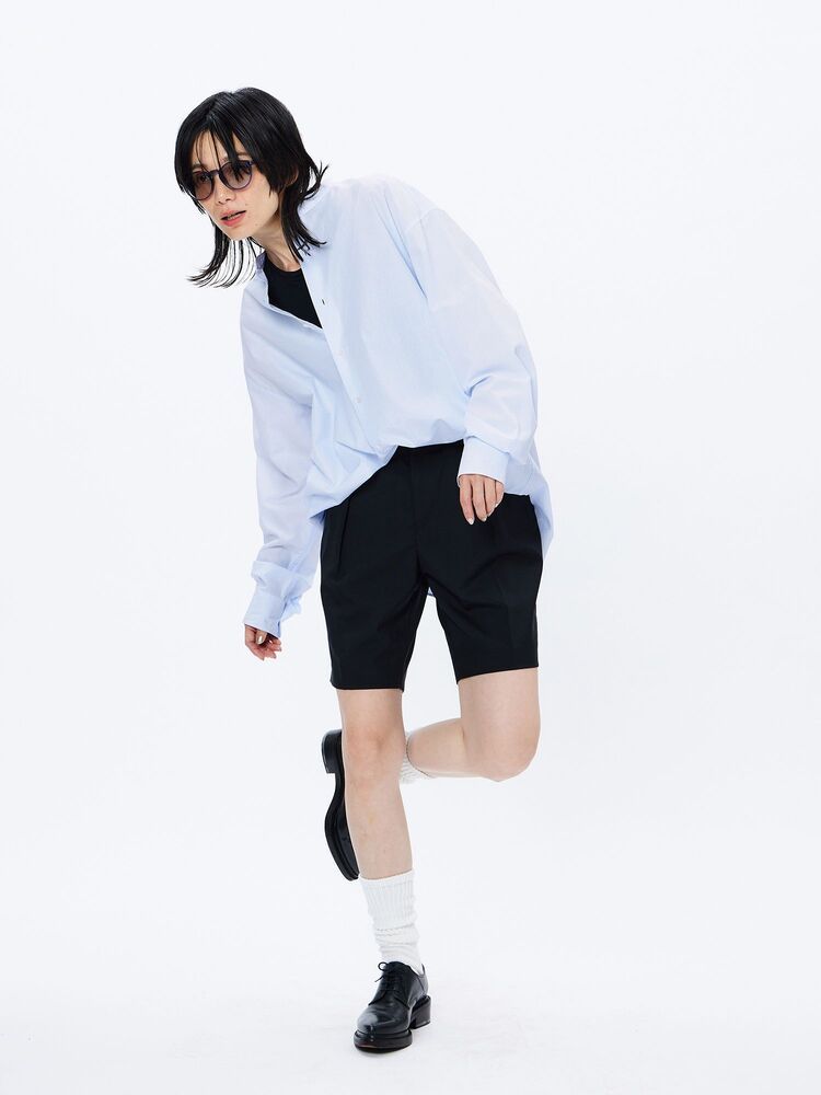 公式】ロングスリーブラミーミックスビッグシャツ（ユニセックス