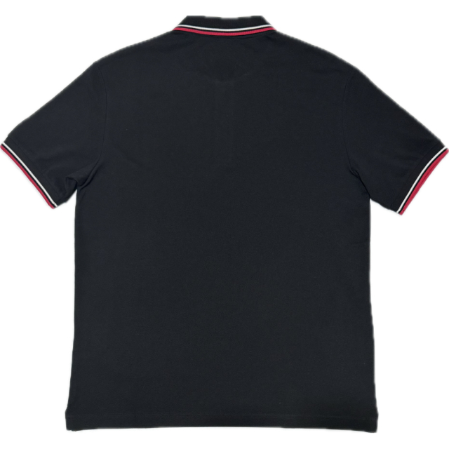 プラダ メンズ 定番 鹿の子 半袖ポロシャツ 黒 #XL PRADA