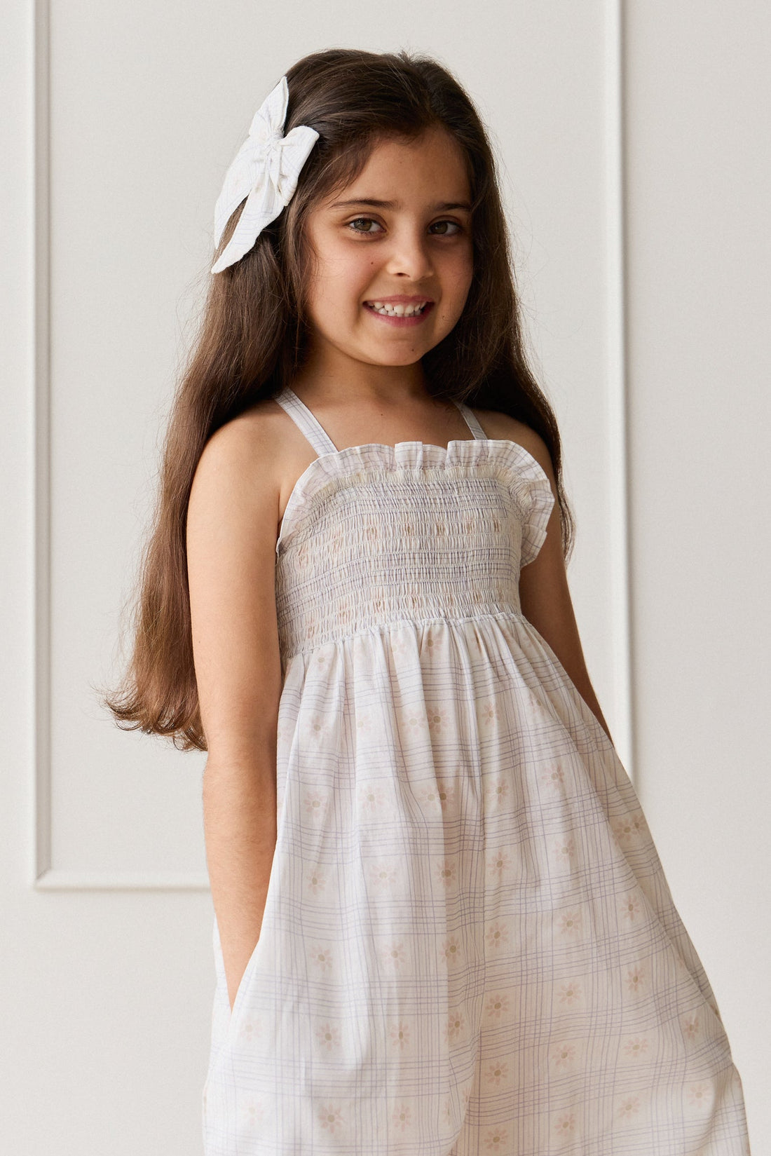 Organic Cotton Arabella Jumpsuit - Marguerite Egret – Jamie Kay USA