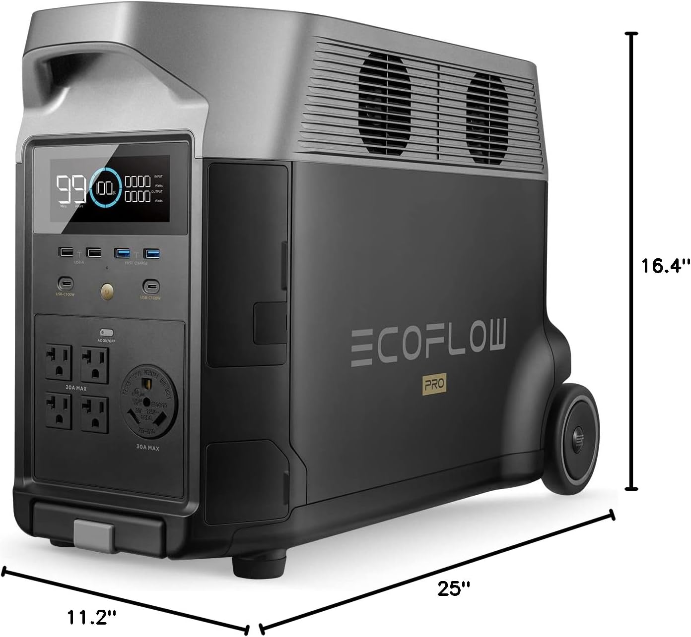 EF ECOFLOW Portable Power Station 3600Wh DELTA Pro, 120V AC