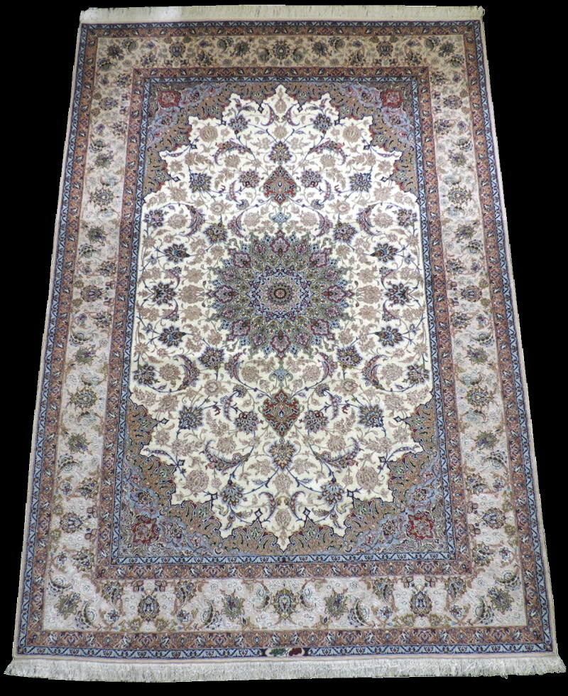 100万ノット】イスファハン産ペルシャ絨毯 カーペット ウールコルク