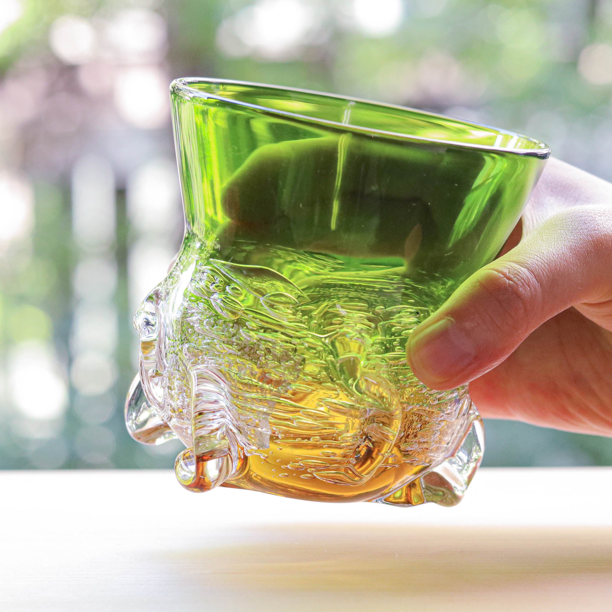 綾ガラス グラス | Jewelry Ice 氷の宝石 | 若草 アンバー | グラス