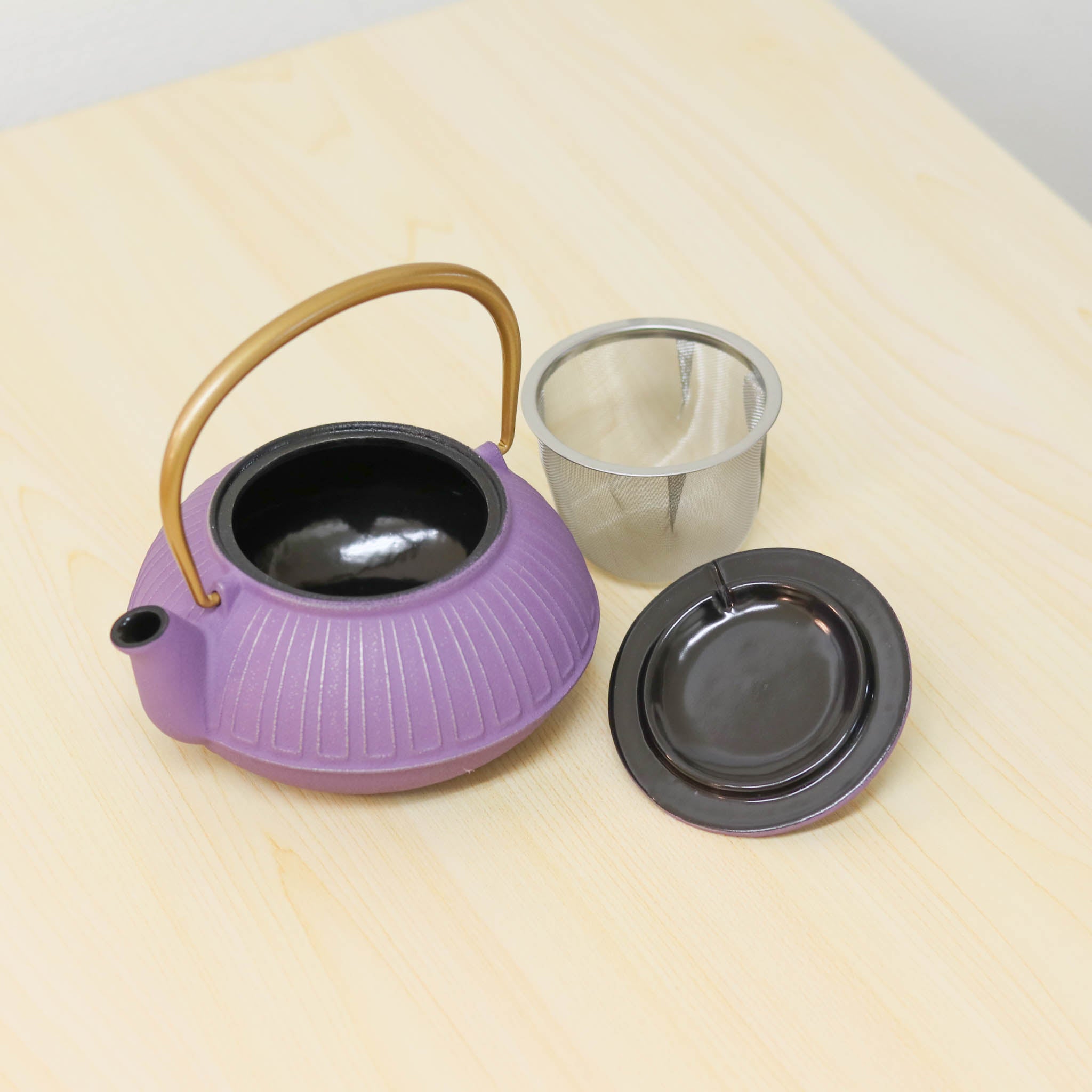 南部鉄器 急須 | 菊 0.65L | 銀・ラベンダー | 岩鋳