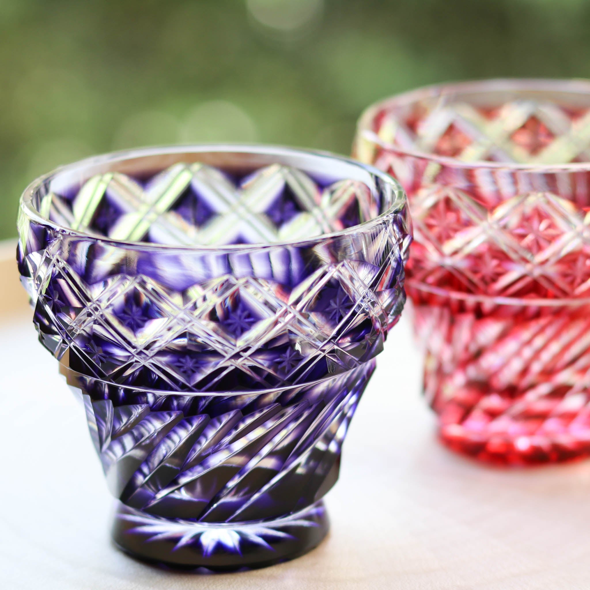 薩摩切子 クリスタルグラス | フリーカップ | 金紫 | 薩摩びーどろ工芸