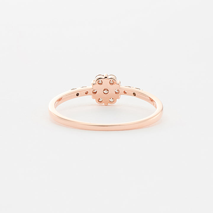 K10 ピンクゴールド ダイヤモンド フラワー リング （8179346407726