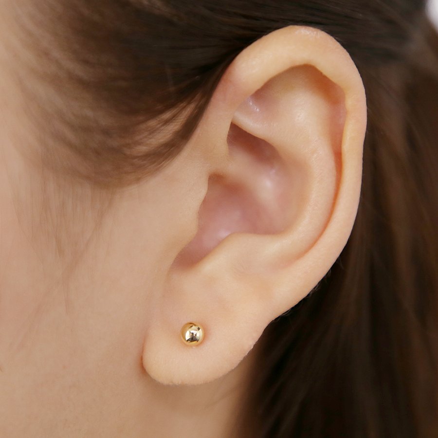 K18 イエローゴールド 丸玉 ピアス（4mm） （7277729349789