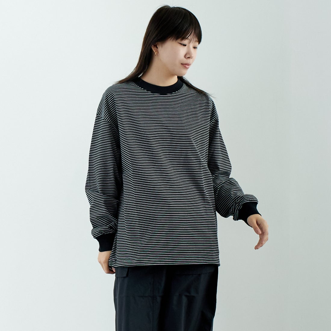 SLICK [スリック] MVS天竺 ロングスリーブドロストボーダーTシャツ