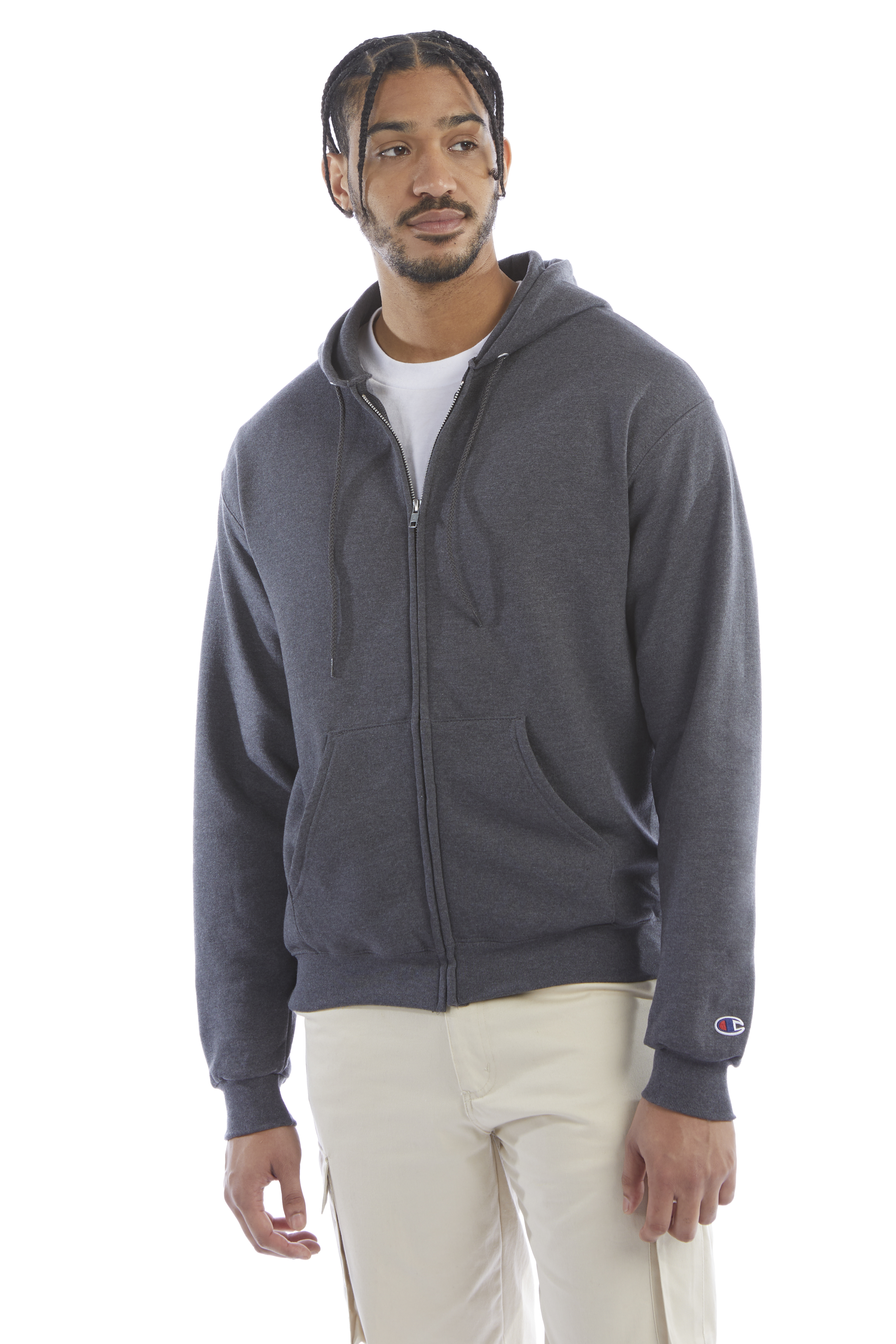 Champion Unisex Double Dry Eco® Full Zip Hoodie S800 Charcoal