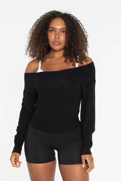 Off Shoulder Sweater - Black – FORM
