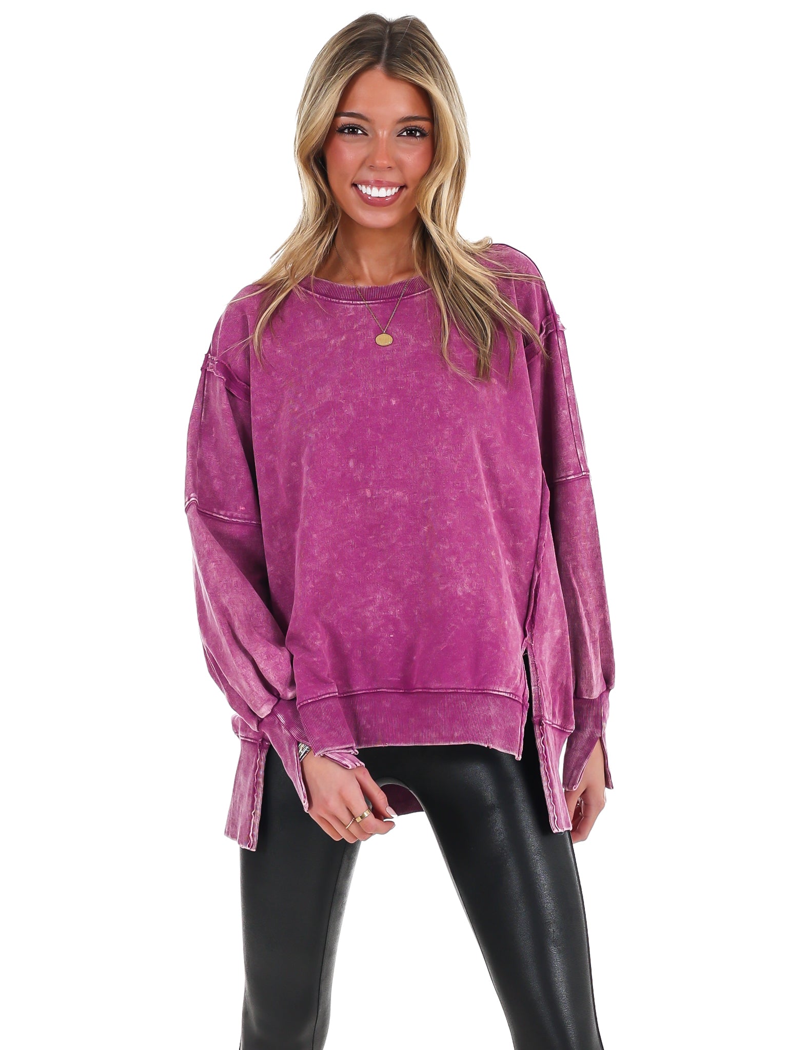 Lovely Life Acid Wash Sweatshirt – Josie's Boutique