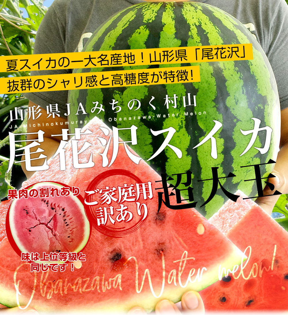 山形県産 JAみちのく村山 尾花沢すいか ＜C品＞ 大玉5Lサイズ以上 1玉
