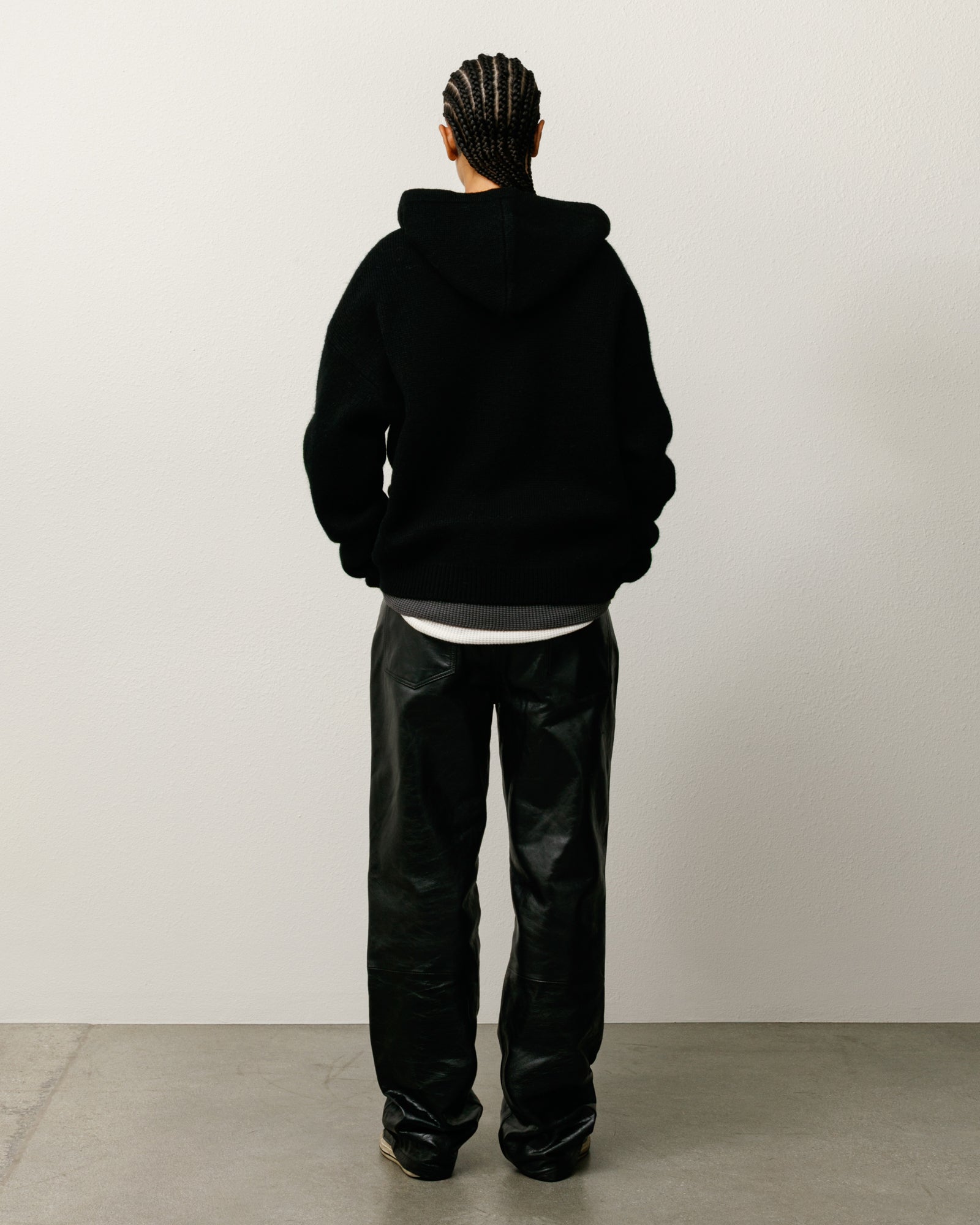 Quarter Zip Knit Hoodie – Black | Tops & Knits | Stüssy Japan