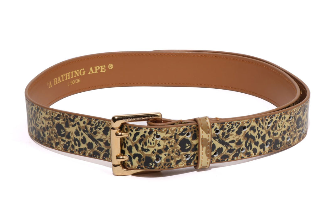 WILD LEOPARD PATTERN LEATHER BELT | bape.com