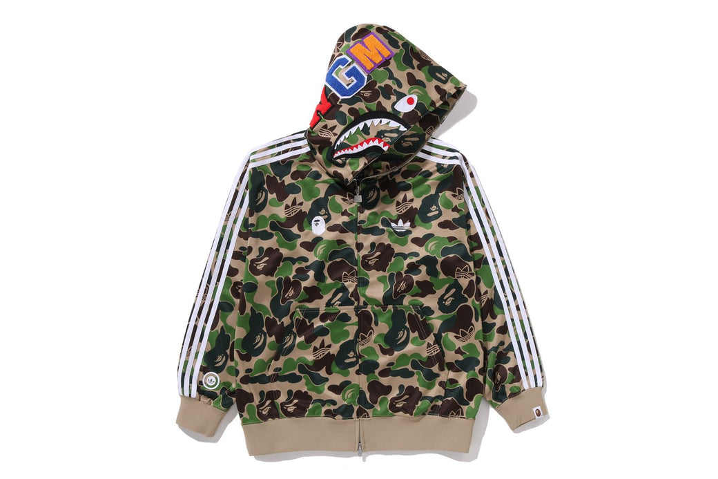 BAPE X ADIDAS 】RELAXED FIT TRACK CAMO SHARK FULL ZIP HOODIE
