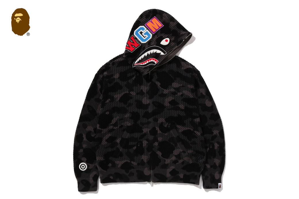 COLOR CAMO CROCHET RELAXED FIT SHARK FULL ZIP HOODIE | bape.com