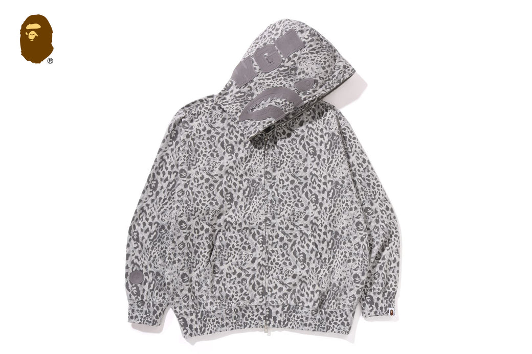 WILD LEOPARD PATTERN SHARK RELAXED FIT FULL ZIP HOODIE | bape.com