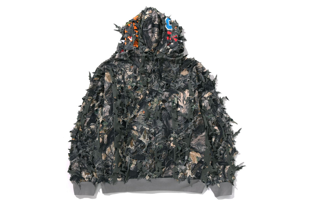 TREE EDGE CAMO LASER CUT CROPPED SHARK FULL ZIP HOODIE | bape.com