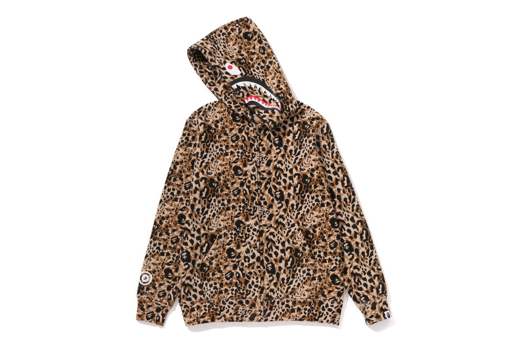 WILD LEOPARD PATTERN SHARK ZIP HOODIE | bape.com