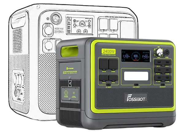 FOSSiBOT F2400ポータブル電源+200Wソーラーパネルセット | 防災推奨