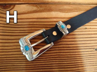 ナローベルト 栃木レザー【ブラック】 ウエスタンデザイン選べる3