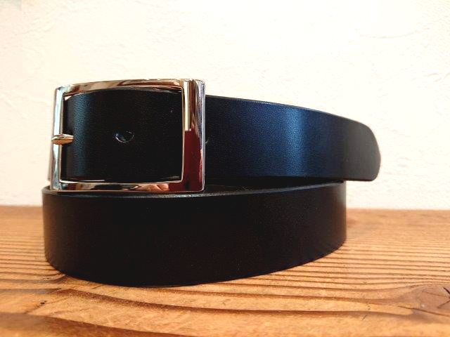 栃木レザーベルト【ブラック】30mm ビジネスベルト／スーツベルト