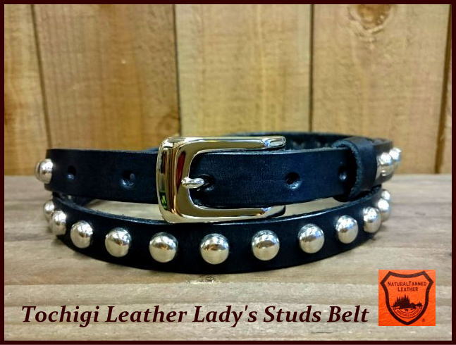 ナローベルト ラウンドスタッズシルバー 【ブラック】15mm 細ベルト