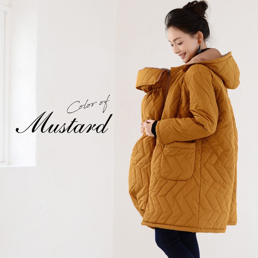 闇市・B品】ミルクティーステラ4way中綿ロングママコート｜マタニティ