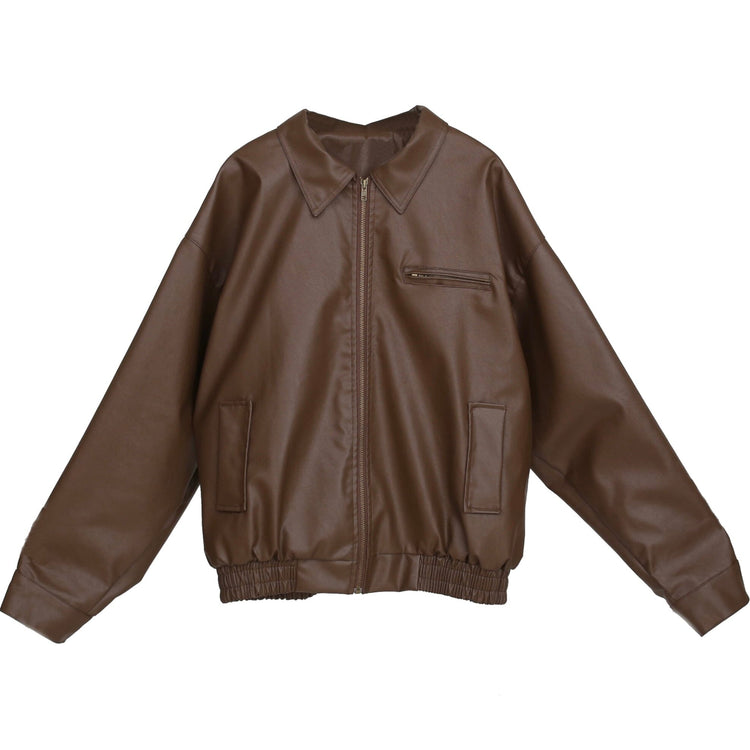 Leather like over jacket setup | Judin