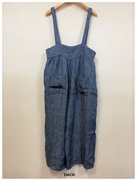 ichi(イチ） 210128 リネンデニムサロペット サロペット デニム